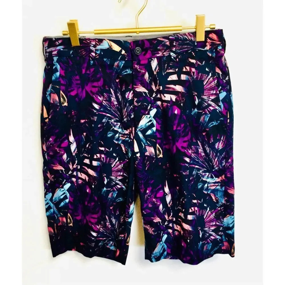 Walter Hagen Men’s Size 30 Multicolor Floral Shorts 10” Inseam Golf Chino Shorts